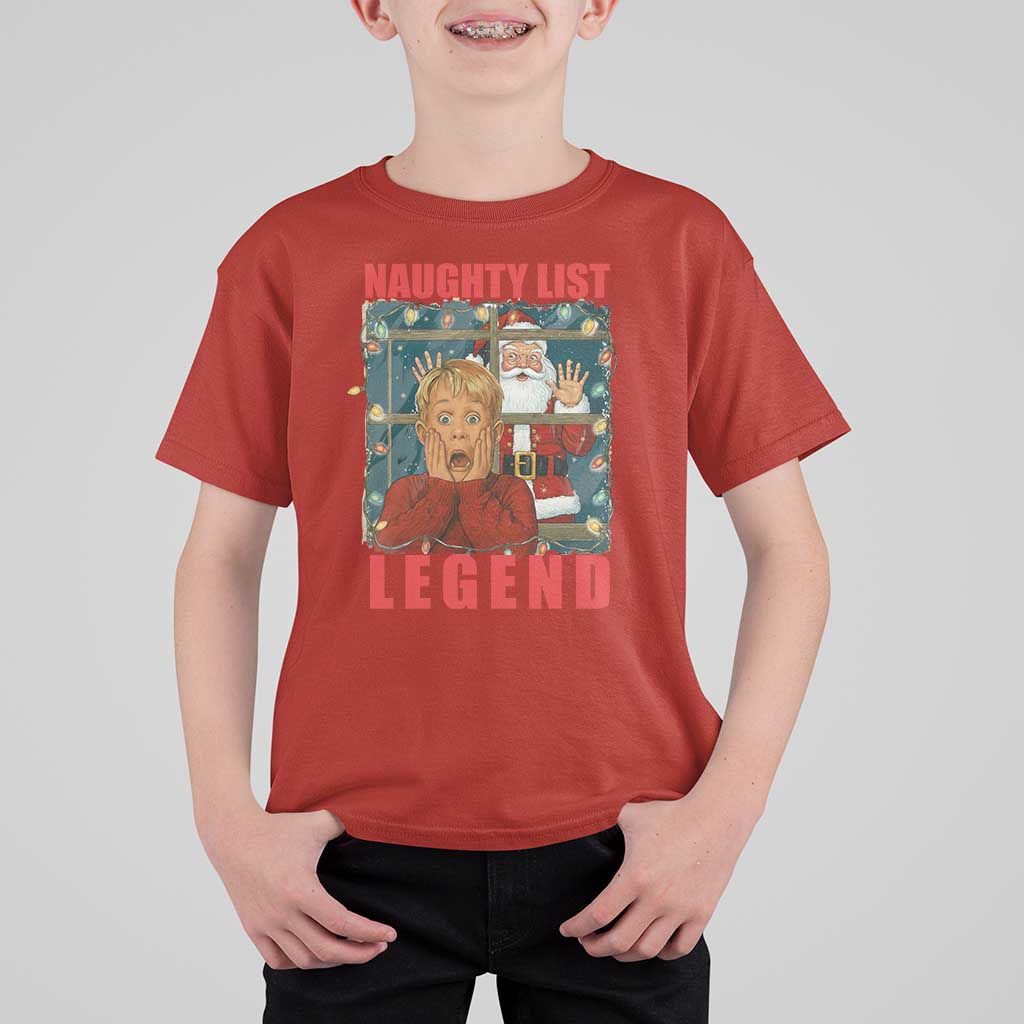 Santa Christmas Movie Funny T Shirt For Kid Naughty List Legend - Wonder Print Shop