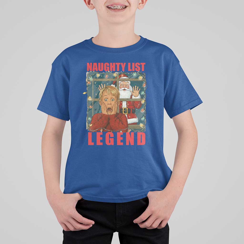 Santa Christmas Movie Funny T Shirt For Kid Naughty List Legend - Wonder Print Shop