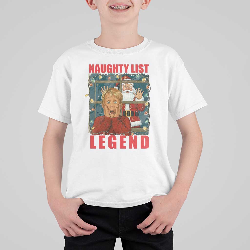 Santa Christmas Movie Funny T Shirt For Kid Naughty List Legend - Wonder Print Shop