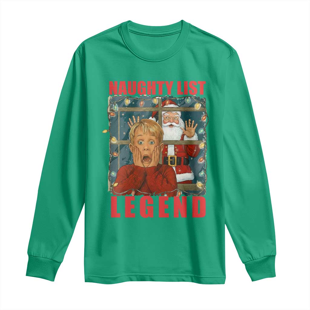 Santa Christmas Movie Funny Long Sleeve Shirt Naughty List Legend - Wonder Print Shop