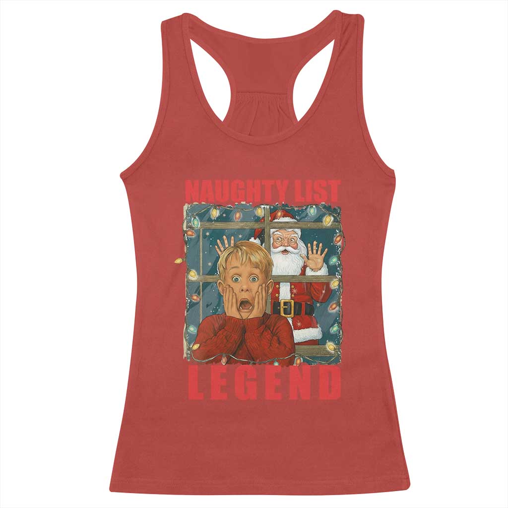 Santa Christmas Movie Funny Racerback Tank Top Naughty List Legend - Wonder Print Shop