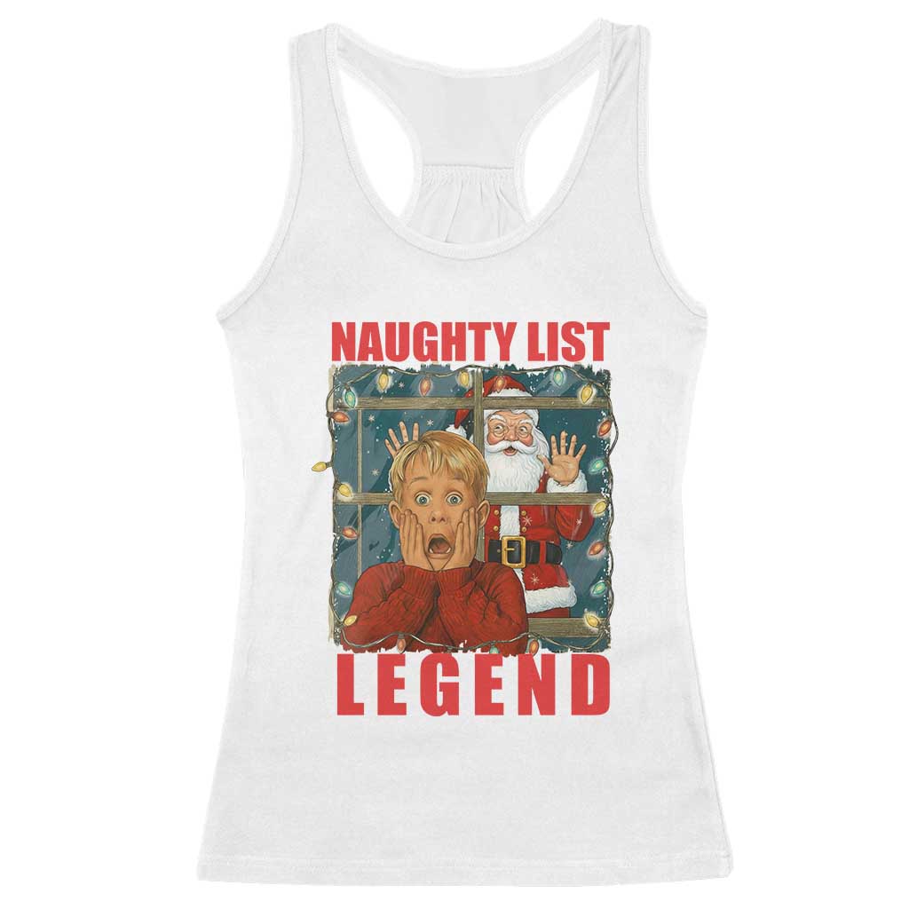 Santa Christmas Movie Funny Racerback Tank Top Naughty List Legend - Wonder Print Shop