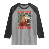 Santa Christmas Movie Funny Raglan Shirt Naughty List Legend - Wonder Print Shop