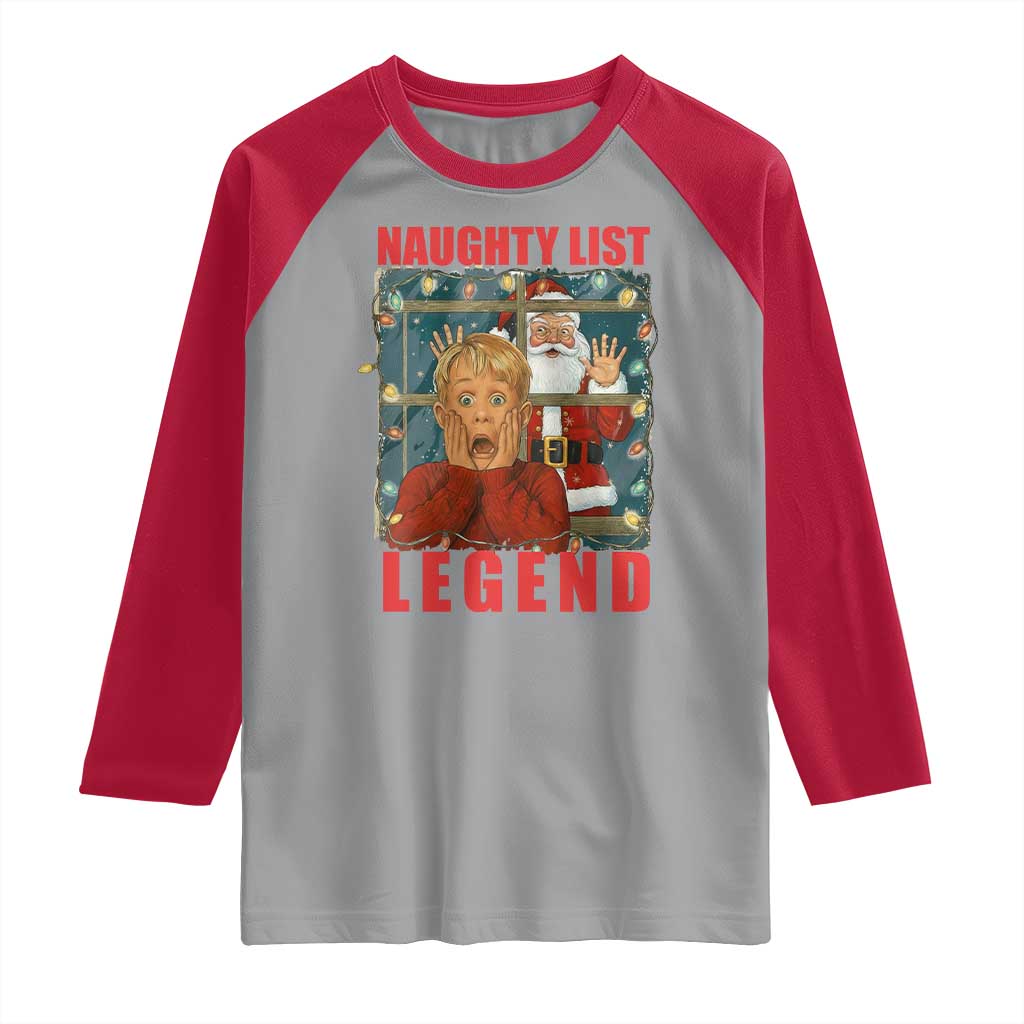 Santa Christmas Movie Funny Raglan Shirt Naughty List Legend - Wonder Print Shop
