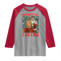 Santa Christmas Movie Funny Raglan Shirt Naughty List Legend - Wonder Print Shop