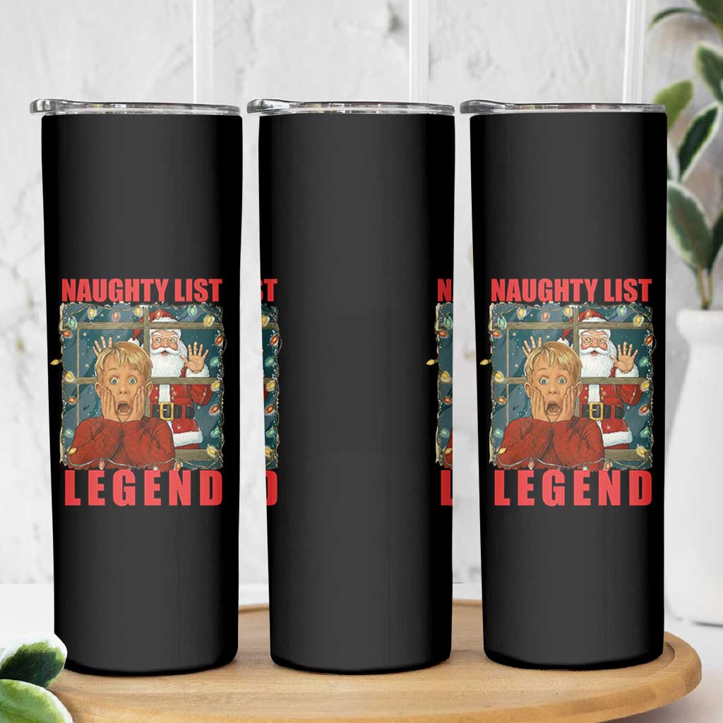 Santa Christmas Movie Funny Skinny Tumbler Naughty List Legend - Wonder Print Shop