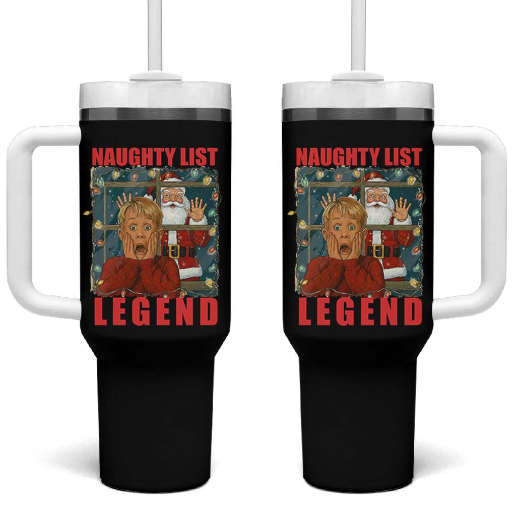 Santa Christmas Movie Funny Tumbler With Handle Naughty List Legend - Wonder Print Shop