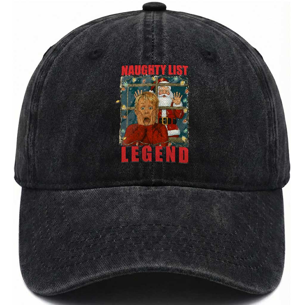 Santa Christmas Movie Funny Washed Cotton Baseball Cap Naughty List Legend
