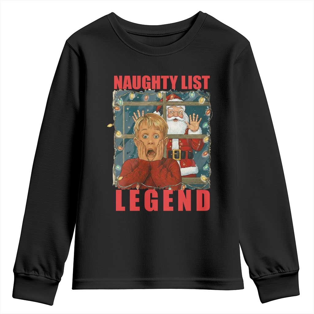Santa Christmas Movie Funny Youth Sweatshirt Naughty List Legend - Wonder Print Shop