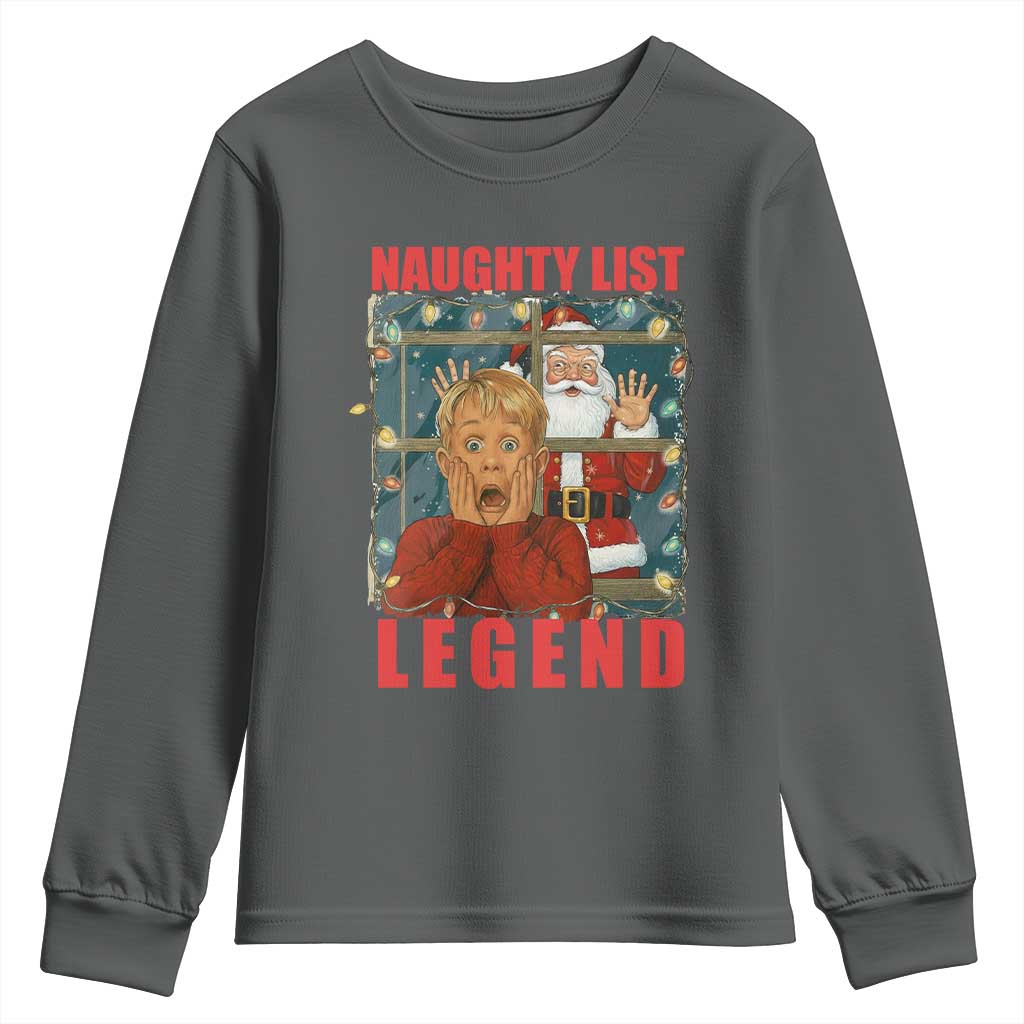 Santa Christmas Movie Funny Youth Sweatshirt Naughty List Legend - Wonder Print Shop