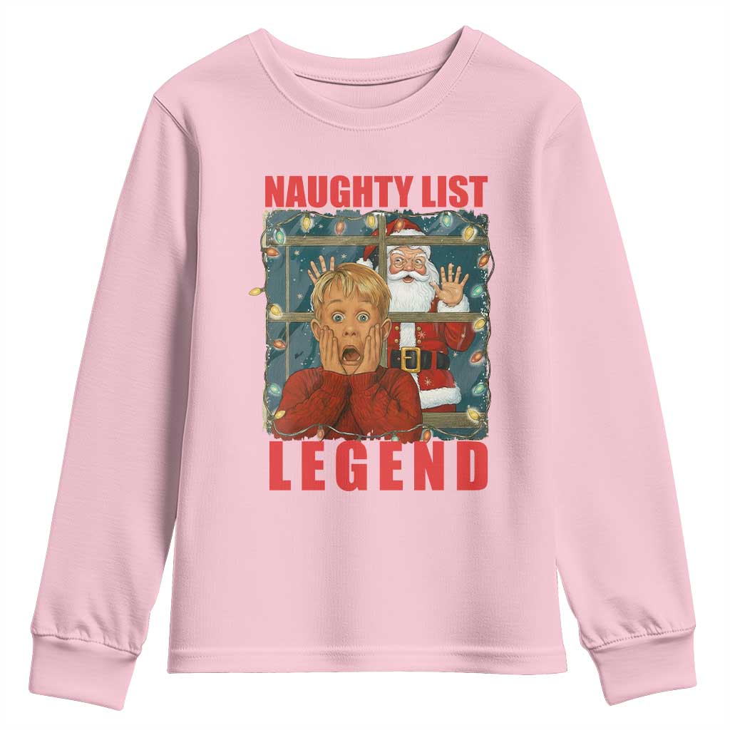 Santa Christmas Movie Funny Youth Sweatshirt Naughty List Legend - Wonder Print Shop