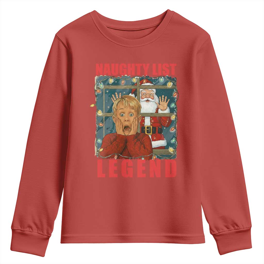 Santa Christmas Movie Funny Youth Sweatshirt Naughty List Legend - Wonder Print Shop