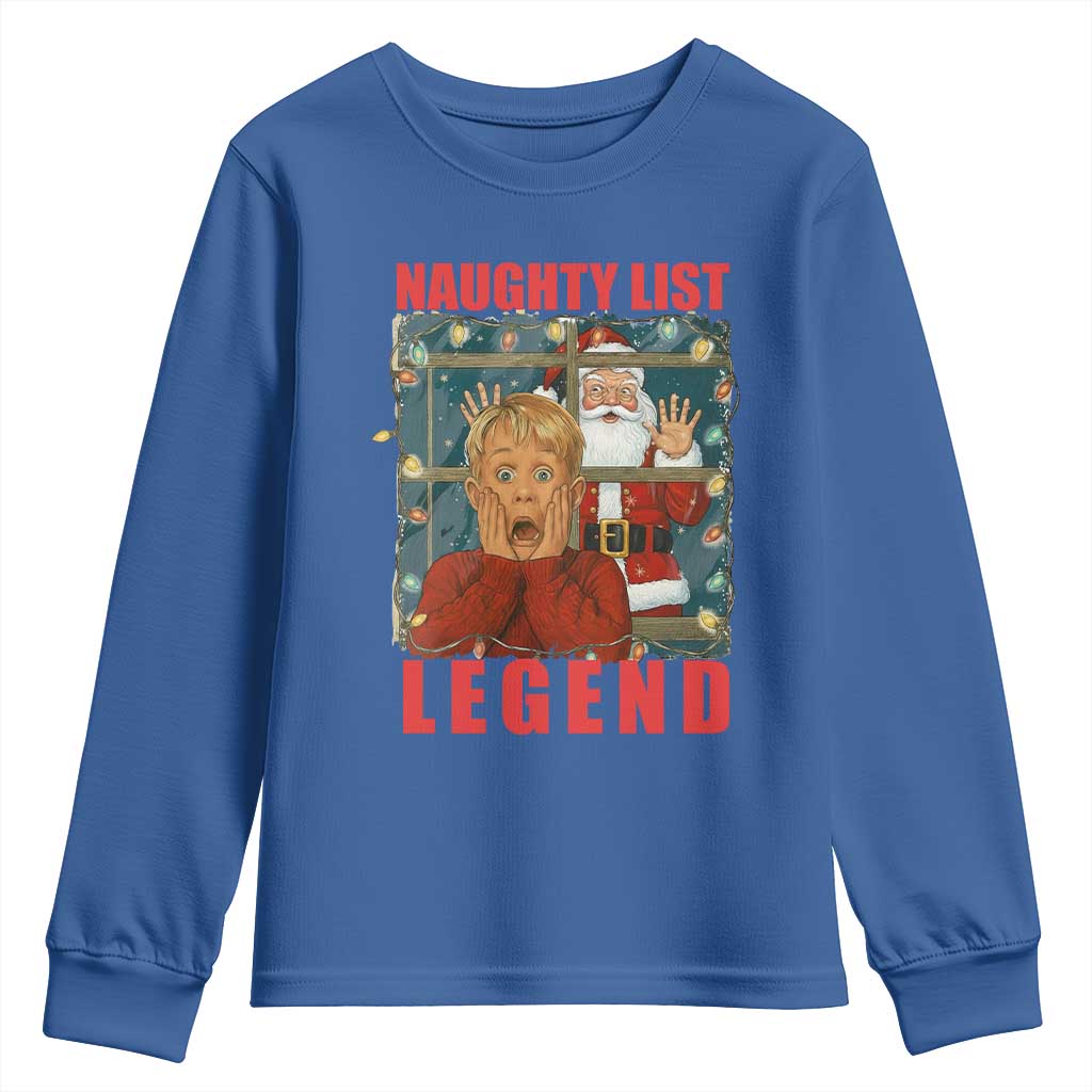Santa Christmas Movie Funny Youth Sweatshirt Naughty List Legend - Wonder Print Shop