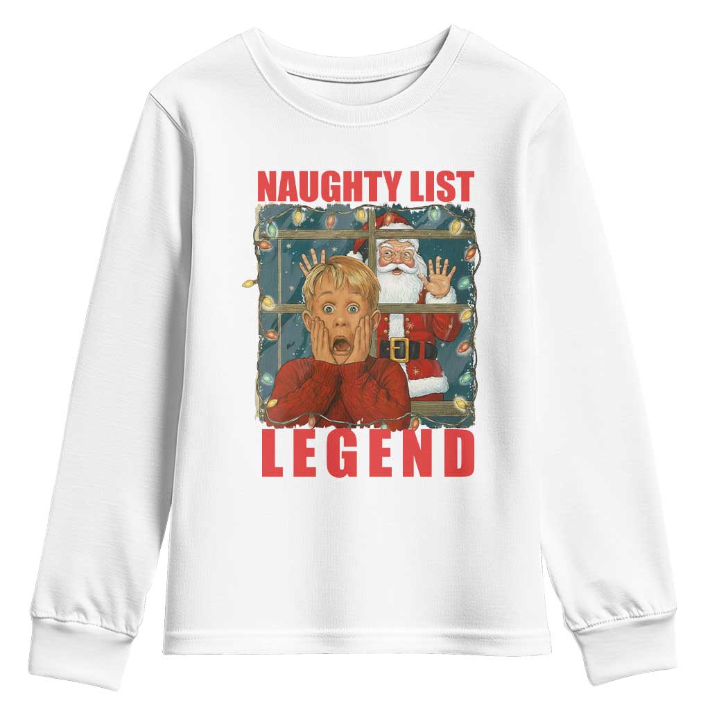 Santa Christmas Movie Funny Youth Sweatshirt Naughty List Legend - Wonder Print Shop