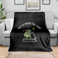 Funny Frog Christian Throw Blanket Off To Praise The Lord - Wonder Print Shop