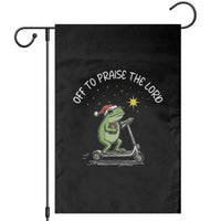 Funny Frog Christian Garden Flag Off To Praise The Lord - Wonder Print Shop