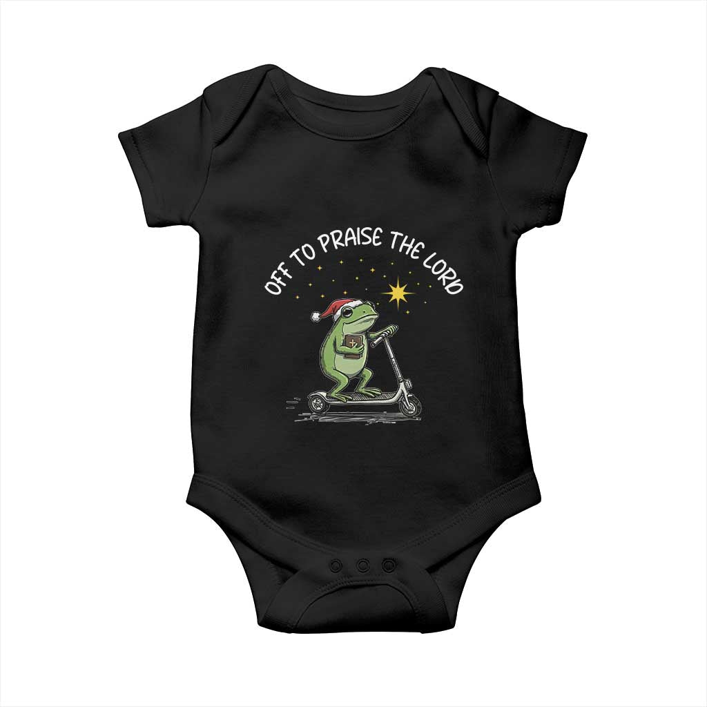 Funny Frog Christian Baby Onesie Off To Praise The Lord - Wonder Print Shop