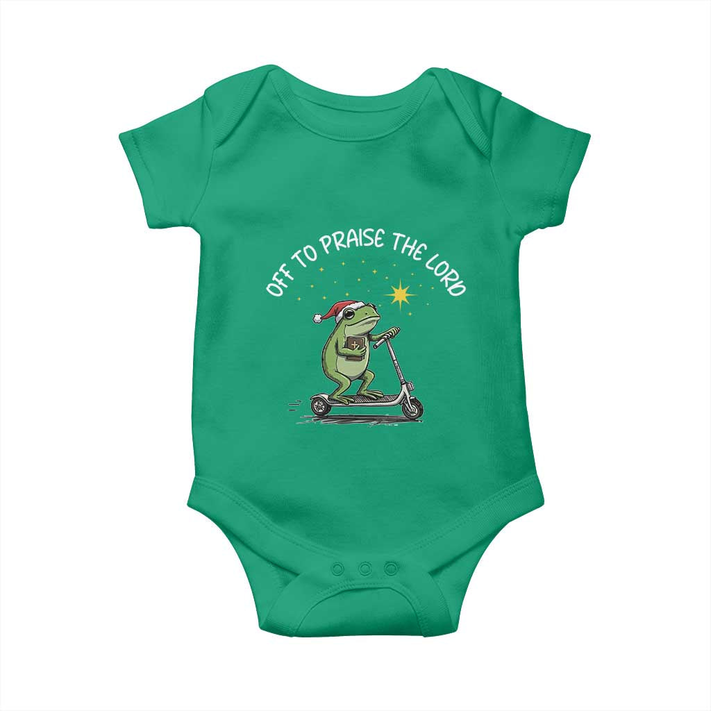 Funny Frog Christian Baby Onesie Off To Praise The Lord - Wonder Print Shop
