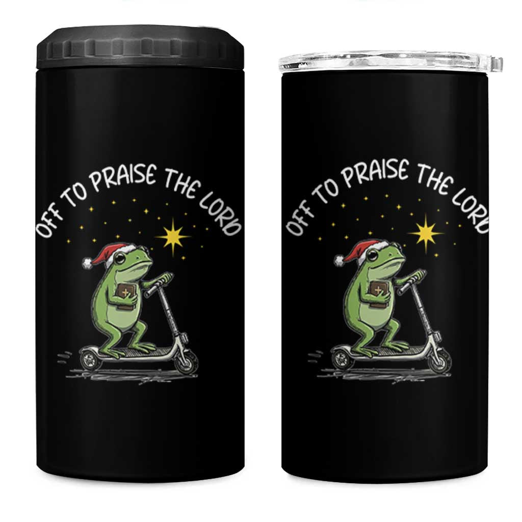 Funny Frog Christian 4 in 1 Can Cooler Tumbler Off To Praise The Lord - Wonder Print Shop