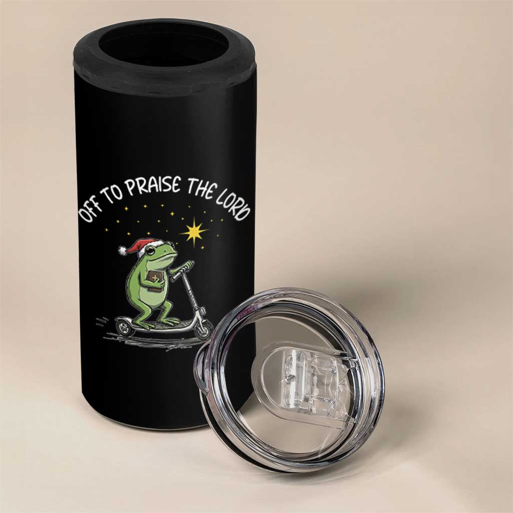 Funny Frog Christian 4 in 1 Can Cooler Tumbler Off To Praise The Lord - Wonder Print Shop