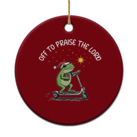 Funny Frog Christian Ceramic Ornament Off To Praise The Lord - Wonder Print Shop