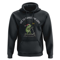 Funny Frog Christian Hoodie Off To Praise The Lord - Wonder Print Shop