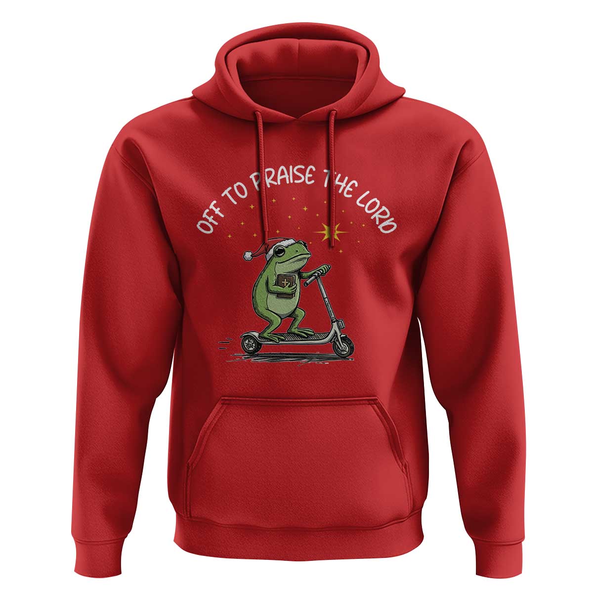 Funny Frog Christian Hoodie Off To Praise The Lord - Wonder Print Shop