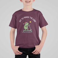Funny Frog Christian T Shirt For Kid Off To Praise The Lord - Wonder Print Shop