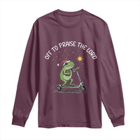 Funny Frog Christian Long Sleeve Shirt Off To Praise The Lord - Wonder Print Shop