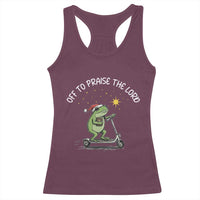 Funny Frog Christian Racerback Tank Top Off To Praise The Lord - Wonder Print Shop