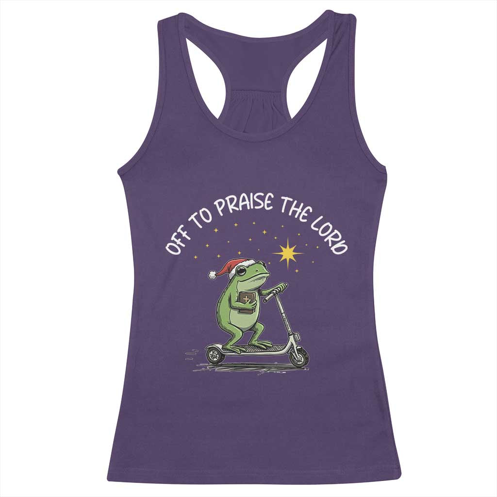 Funny Frog Christian Racerback Tank Top Off To Praise The Lord - Wonder Print Shop