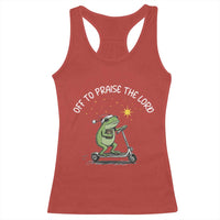 Funny Frog Christian Racerback Tank Top Off To Praise The Lord - Wonder Print Shop