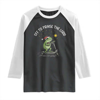 Funny Frog Christian Raglan Shirt Off To Praise The Lord - Wonder Print Shop