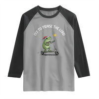 Funny Frog Christian Raglan Shirt Off To Praise The Lord - Wonder Print Shop