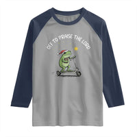 Funny Frog Christian Raglan Shirt Off To Praise The Lord - Wonder Print Shop