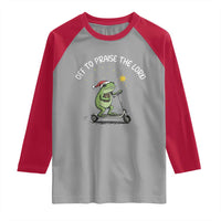 Funny Frog Christian Raglan Shirt Off To Praise The Lord - Wonder Print Shop