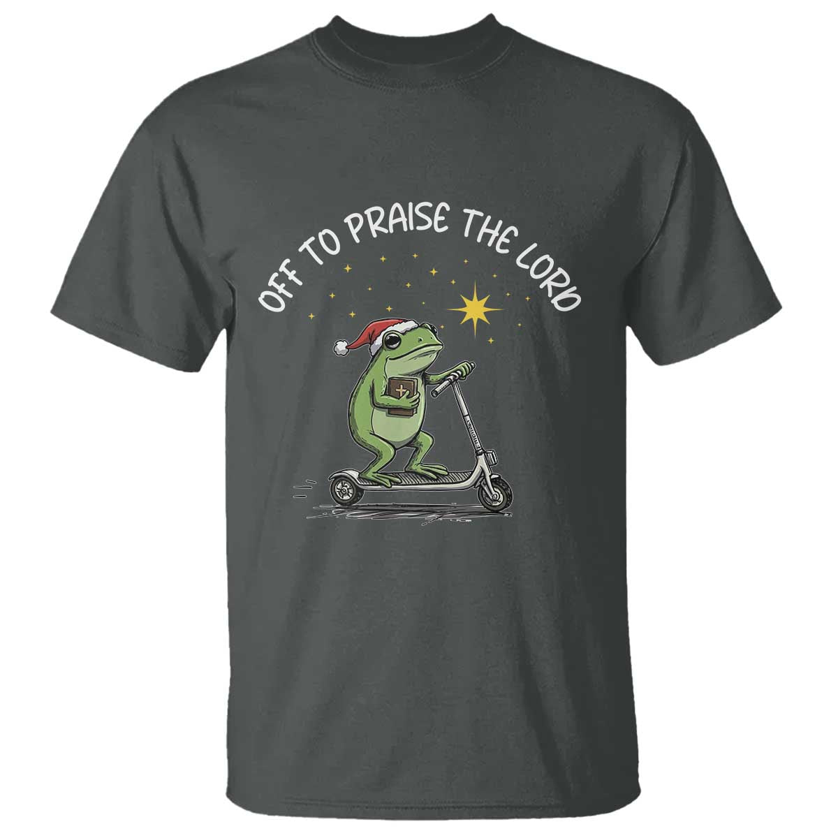 Funny Frog Christian T Shirt Off To Praise The Lord - Wonder Print Shop