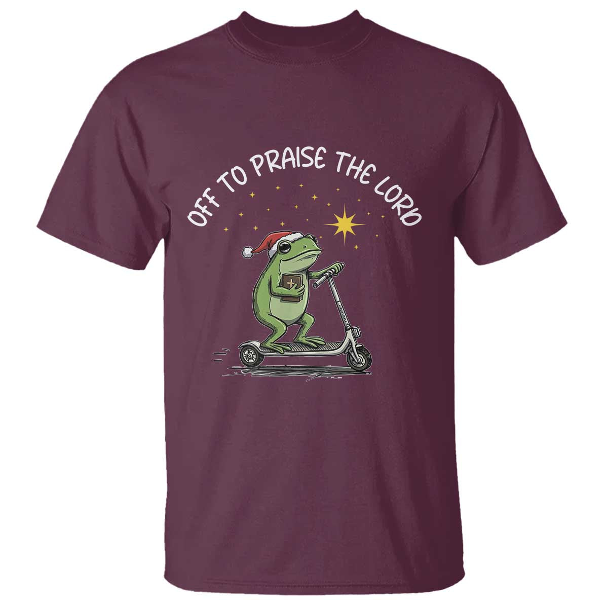 Funny Frog Christian T Shirt Off To Praise The Lord - Wonder Print Shop
