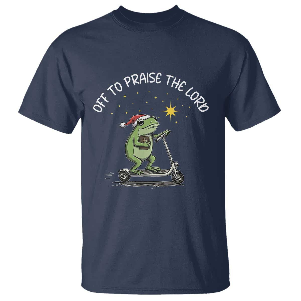 Funny Frog Christian T Shirt Off To Praise The Lord - Wonder Print Shop