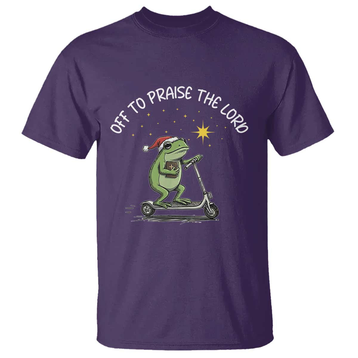 Funny Frog Christian T Shirt Off To Praise The Lord - Wonder Print Shop