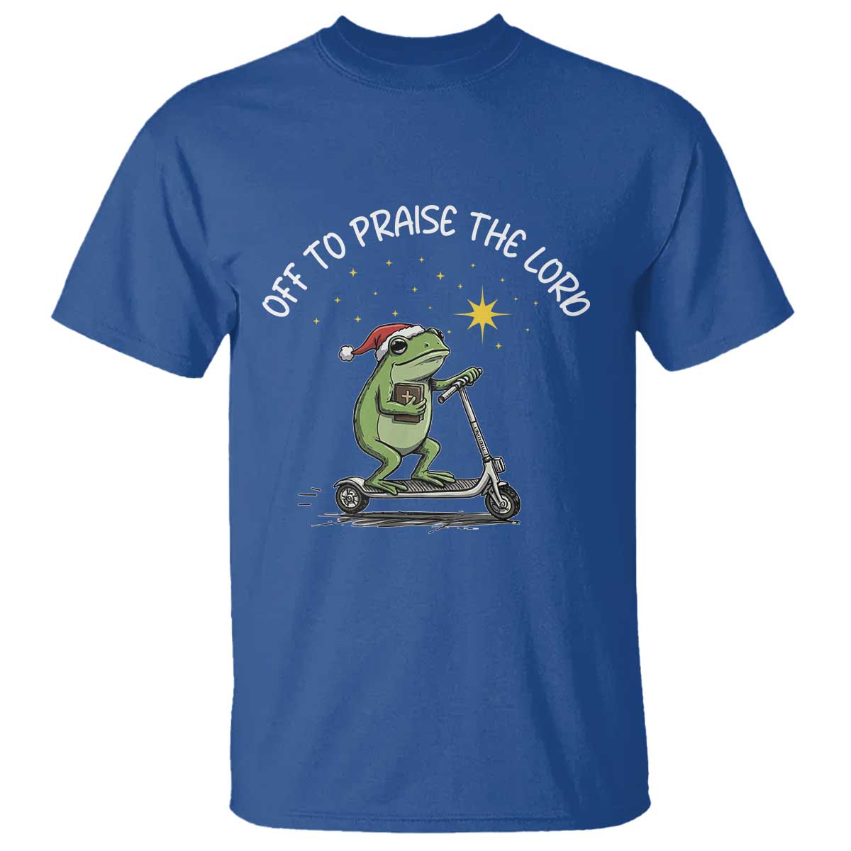 Funny Frog Christian T Shirt Off To Praise The Lord - Wonder Print Shop