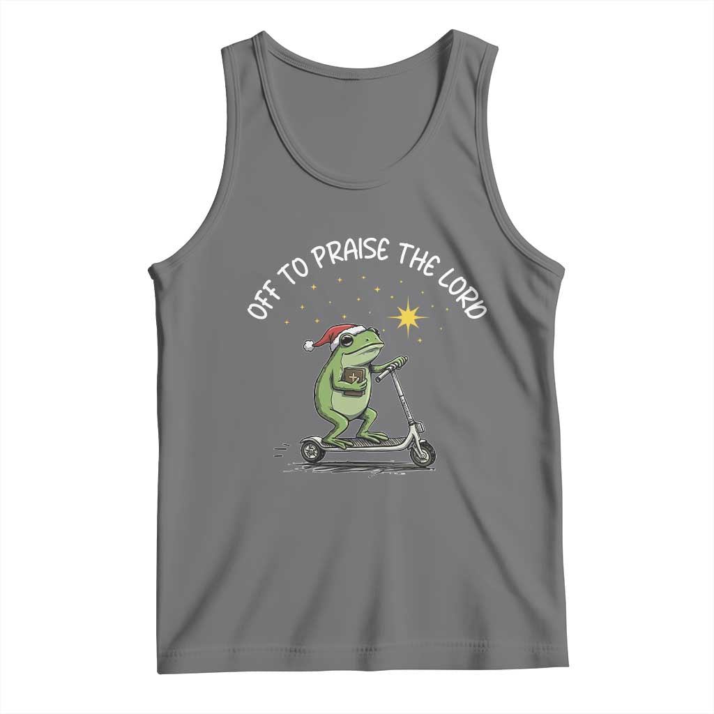 Funny Frog Christian Tank Top Off To Praise The Lord - Wonder Print Shop