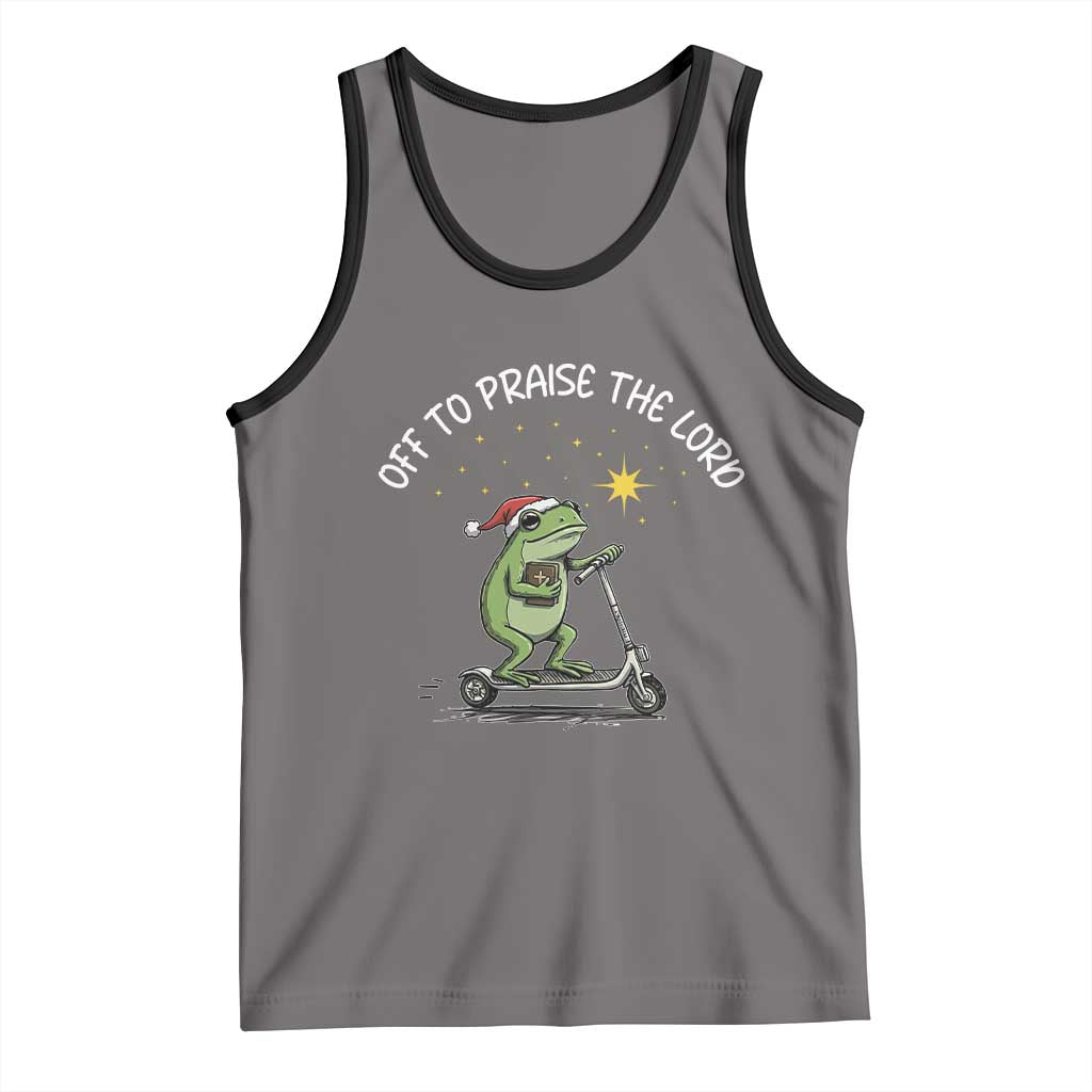 Funny Frog Christian Tank Top Off To Praise The Lord - Wonder Print Shop