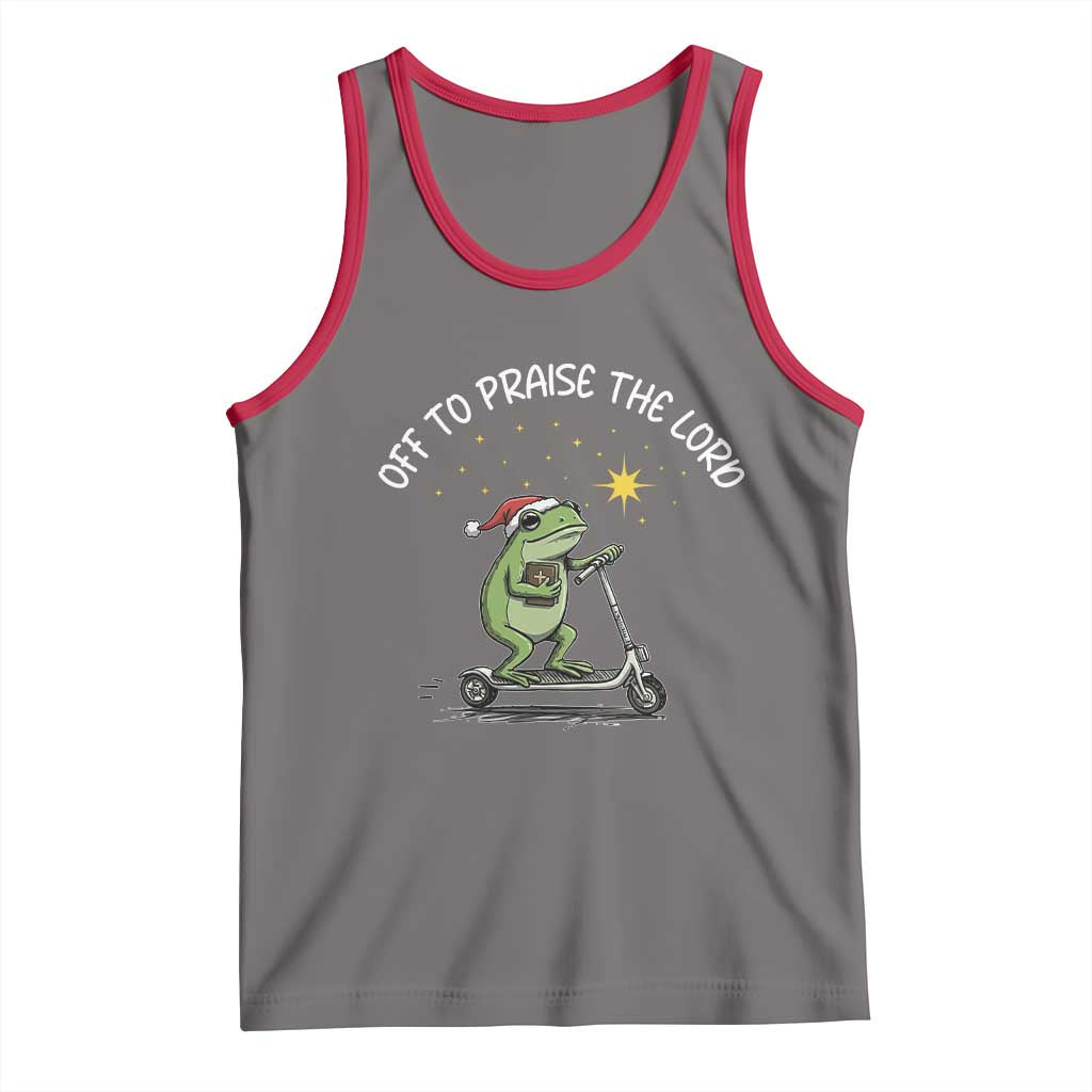 Funny Frog Christian Tank Top Off To Praise The Lord - Wonder Print Shop