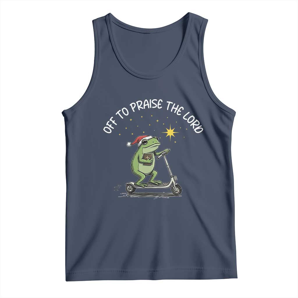 Funny Frog Christian Tank Top Off To Praise The Lord - Wonder Print Shop