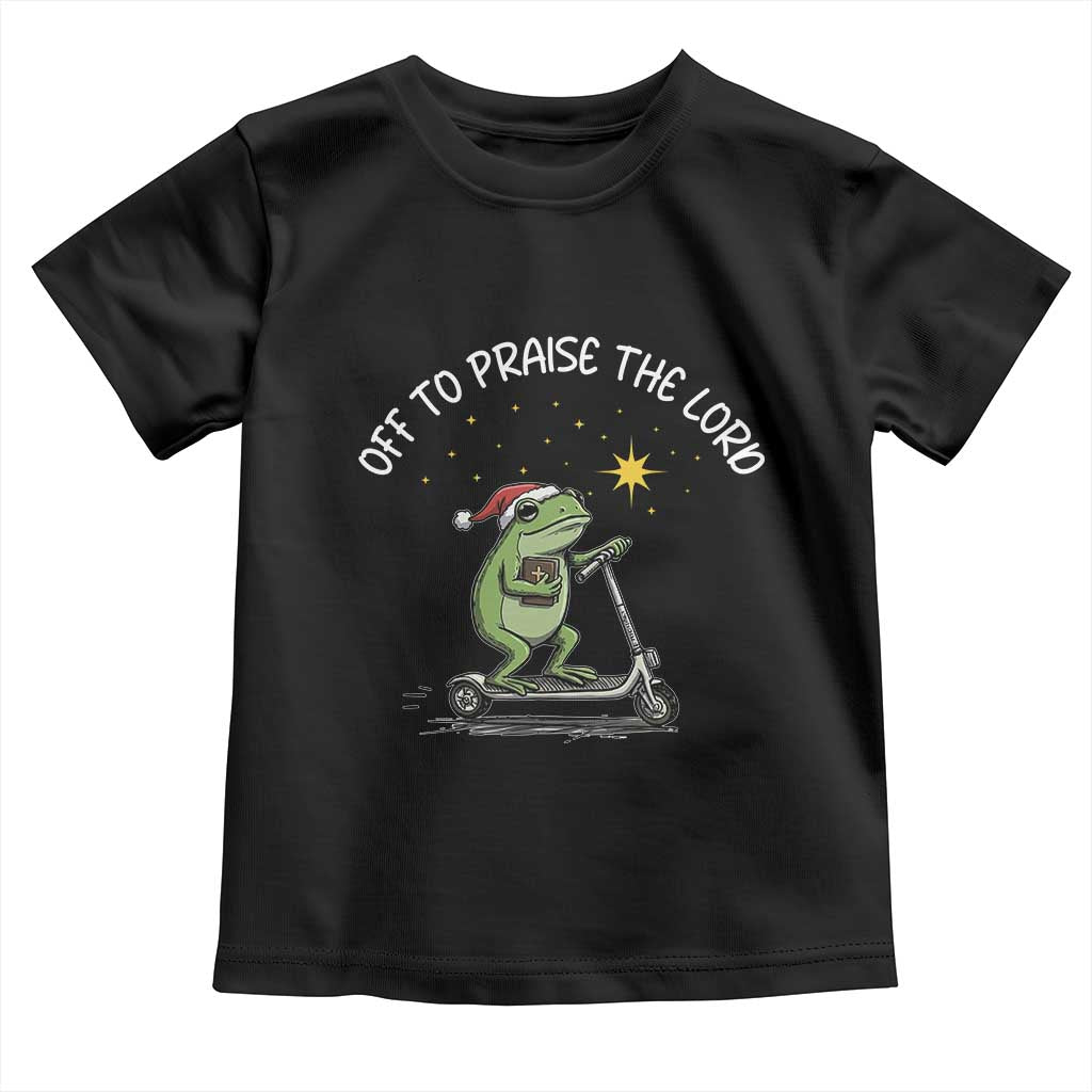 Funny Frog Christian Toddler T Shirt Off To Praise The Lord - Wonder Print Shop