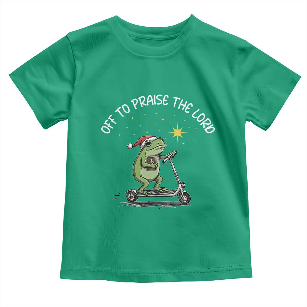 Funny Frog Christian Toddler T Shirt Off To Praise The Lord - Wonder Print Shop