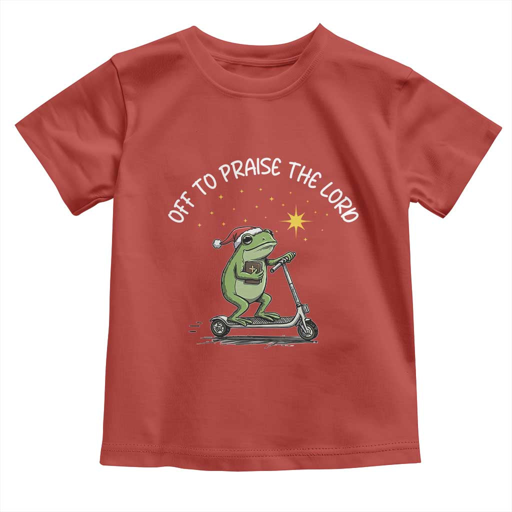 Funny Frog Christian Toddler T Shirt Off To Praise The Lord - Wonder Print Shop