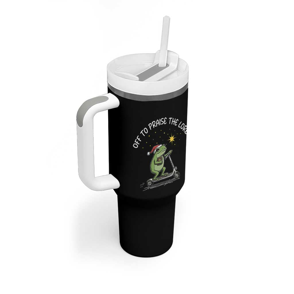 Funny Frog Christian Tumbler With Handle Off To Praise The Lord - Wonder Print Shop