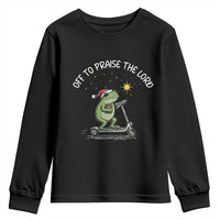 Funny Frog Christian Youth Sweatshirt Off To Praise The Lord - Wonder Print Shop